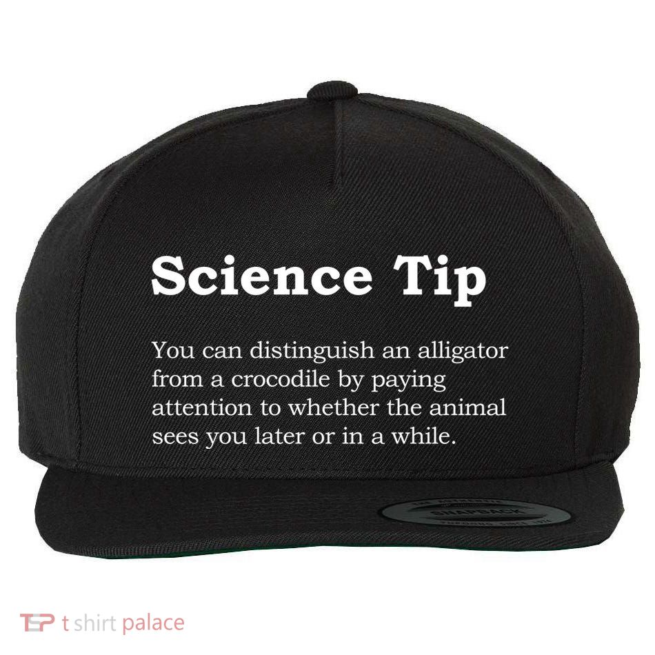 Crocodile Alligator Funny Science Tip Wool Snapback Cap