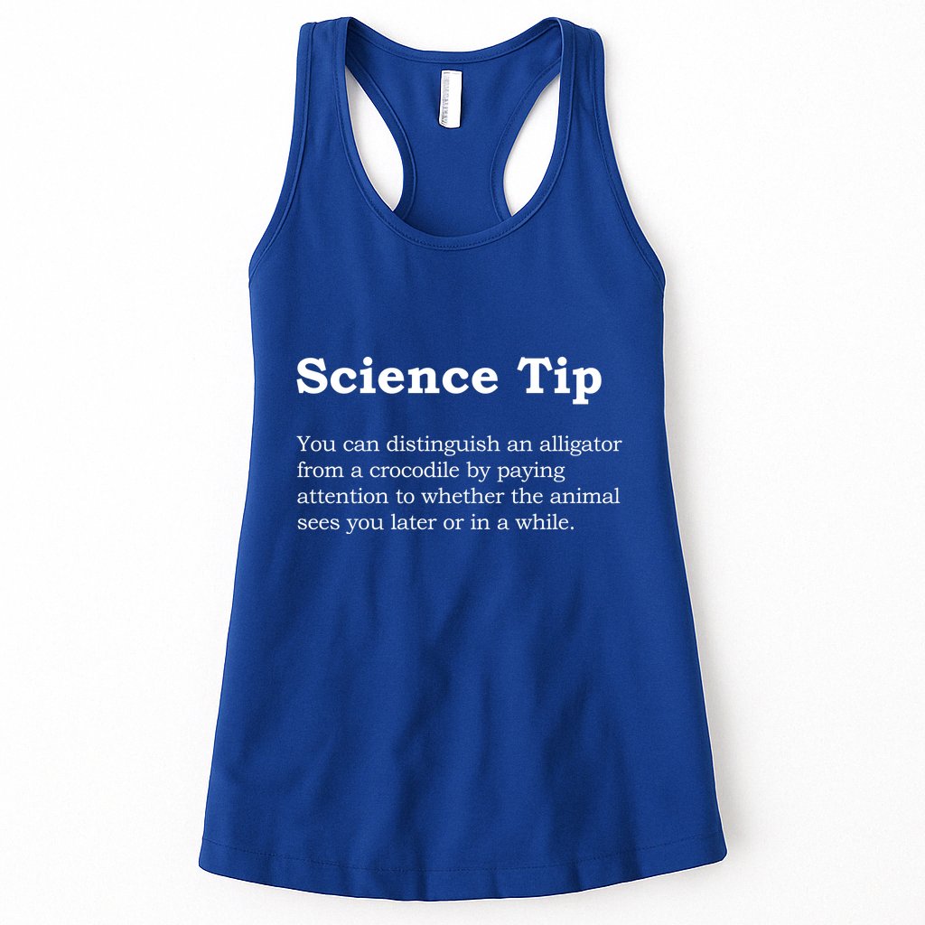 Crocodile Alligator Funny Science Tip Womens Tank Top