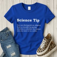 Crocodile Alligator Funny Science Tip Womens T-Shirt