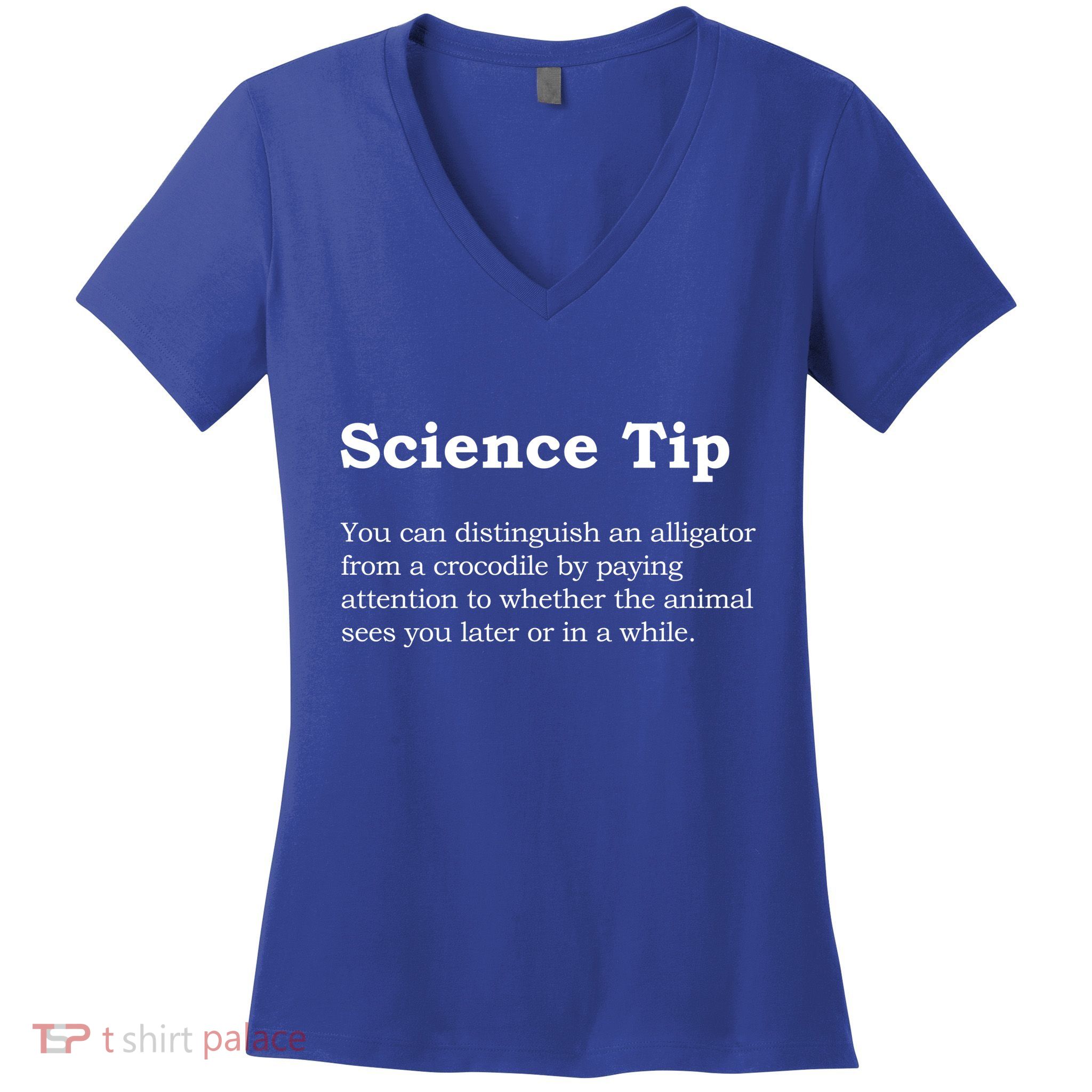 Crocodile Alligator Funny Science Tip Women's V-Neck T-Shirt