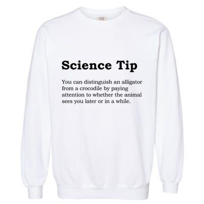 Crocodile Alligator Funny Science Tip Garment-Dyed Sweatshirt