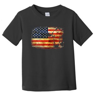 Cow American Flag Cattle Animal Lover Patriotic Toddler T-Shirt