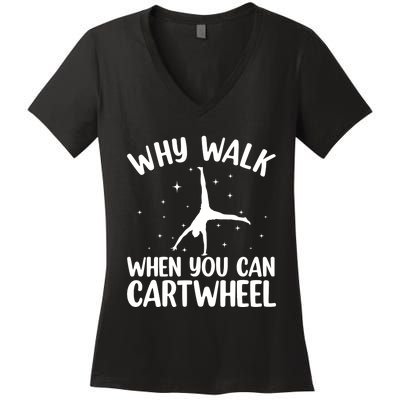 Cartwheel Art For Wo Girls Gymnast Gymnastics Tumbling Women's V-Neck T-Shirt