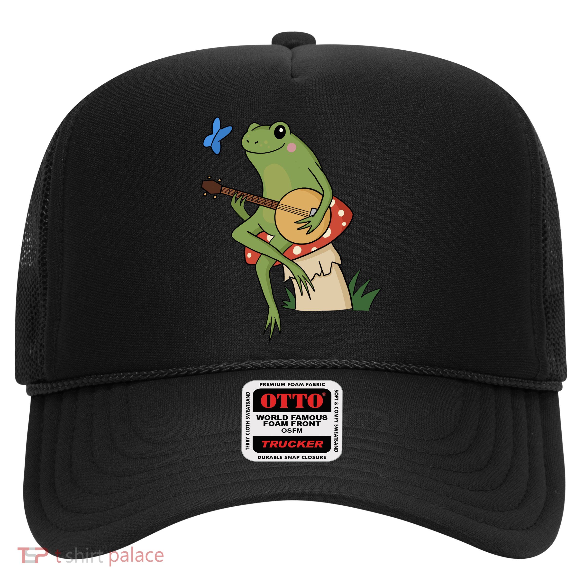 Cottagecore Aesthetic Frog Banjo Trucker Hat