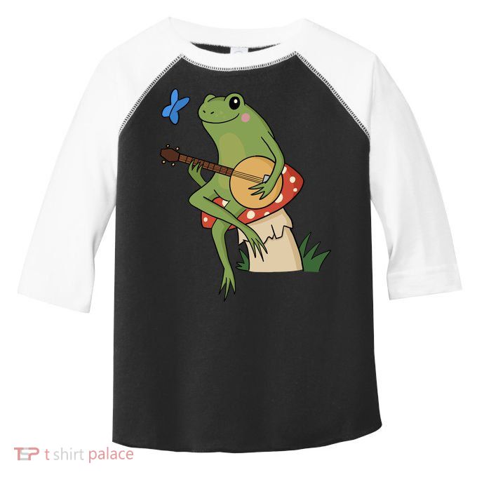 Cottagecore Aesthetic Frog Banjo Toddler Fine Jersey T-Shirt