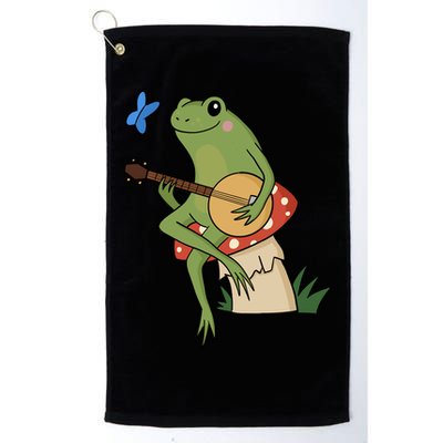 Cottagecore Aesthetic Frog Banjo Golf Towel