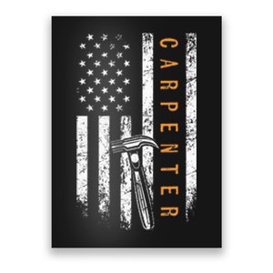 Carpenter American Flag Design Woodworking Carpentry Poster