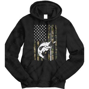 Camouflage American Flag Bass Fishing Gift Fisherman Tie Dye Hoodie