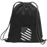 Classic American Flag Image Sweatshirt Cinch Pack Bag