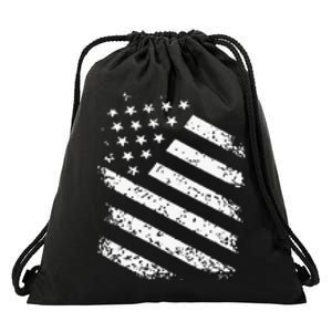 Classic American Flag Image Drawstring Bag