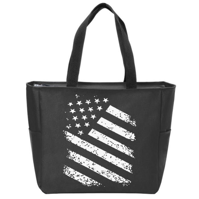 Classic American Flag Image Zip Tote Bag