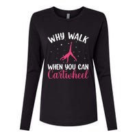 Cartwheel Art For Wo Girls Gymnast Gymnastics Tumbling Womens Cotton Relaxed Long Sleeve T-Shirt