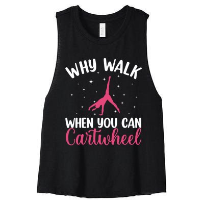 Cartwheel Art For Wo Girls Gymnast Gymnastics Tumbling Women's Racerback Cropped Tank