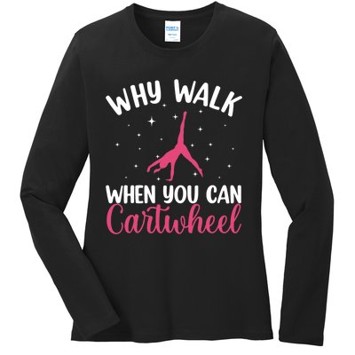 Cartwheel Art For Wo Girls Gymnast Gymnastics Tumbling Ladies Long Sleeve Shirt