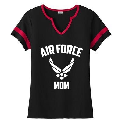 Cool Air Force Mom Gift Best Proud Military Veteran Women Funny Gift Ladies Halftime Notch Neck Tee