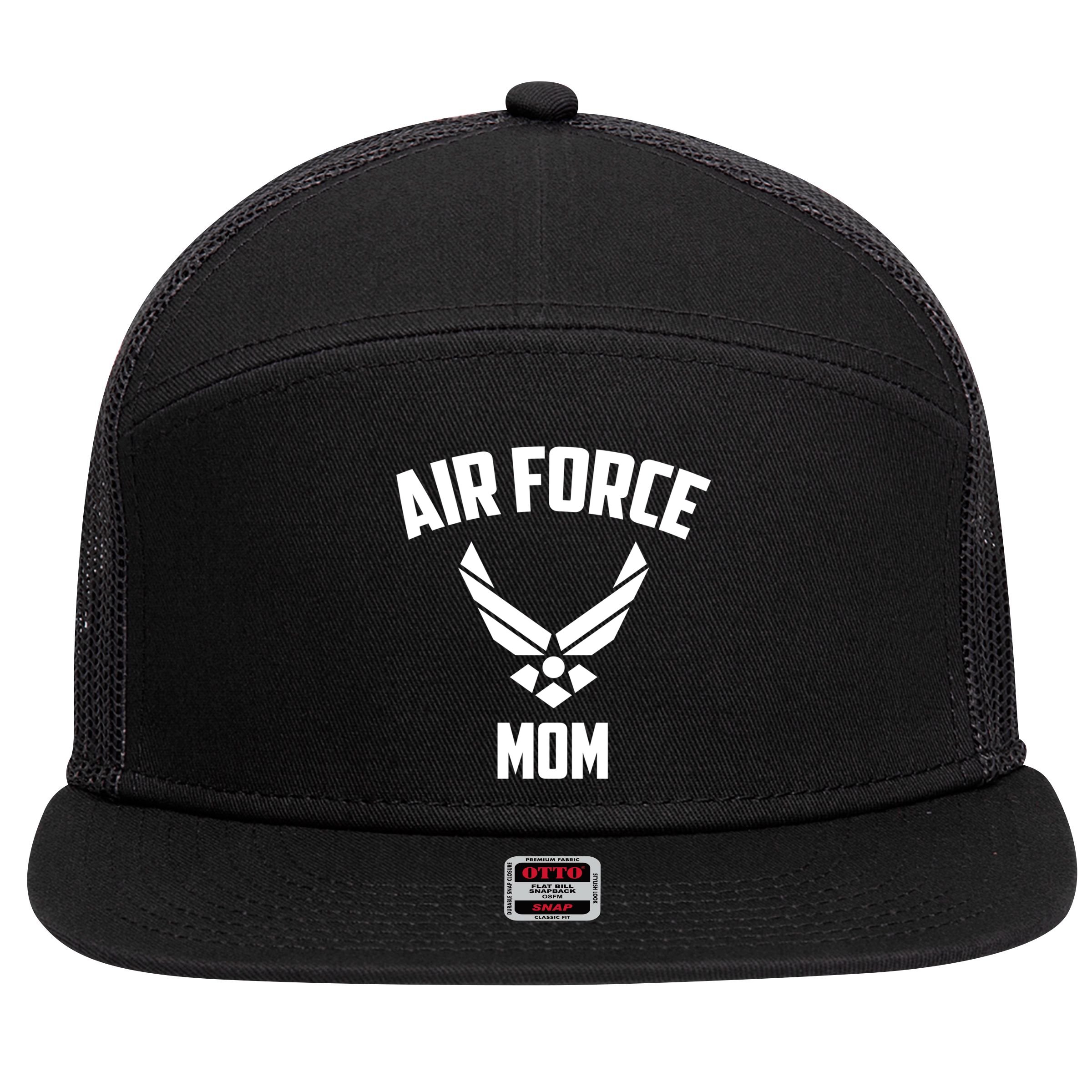 Cool Air Force Mom Gift Best Proud Military Veteran Women Funny Gift 7 Panel Mesh Trucker Snapback Hat