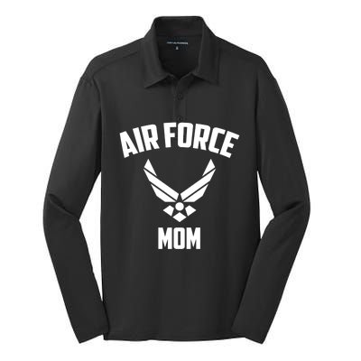 Cool Air Force Mom Gift Best Proud Military Veteran Women Funny Gift Silk Touch Performance Long Sleeve Polo