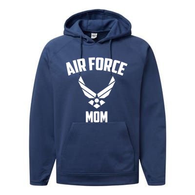 Cool Air Force Mom Gift Best Proud Military Veteran Women Funny Gift Performance Fleece Hoodie