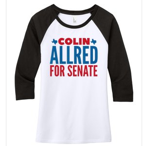 Colin Allred For Senate Women's Tri-Blend 3/4-Sleeve Raglan Shirt