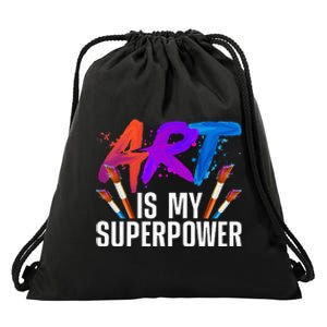 Cool Art For Men Women Art Teacher Artist Painter Superpower Drawstring Bag