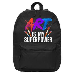 Cool Art For Men Women Art Teacher Artist Painter Superpower 16 in Basic Backpack