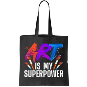 Cool Art For Men Women Art Teacher Artist Painter Superpower Tote Bag