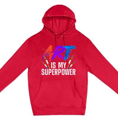 Cool Art For Men Women Art Teacher Artist Painter Superpower Premium Pullover Hoodie