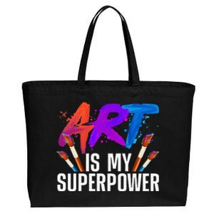 Cool Art For Men Women Art Teacher Artist Painter Superpower Cotton Canvas Jumbo Tote