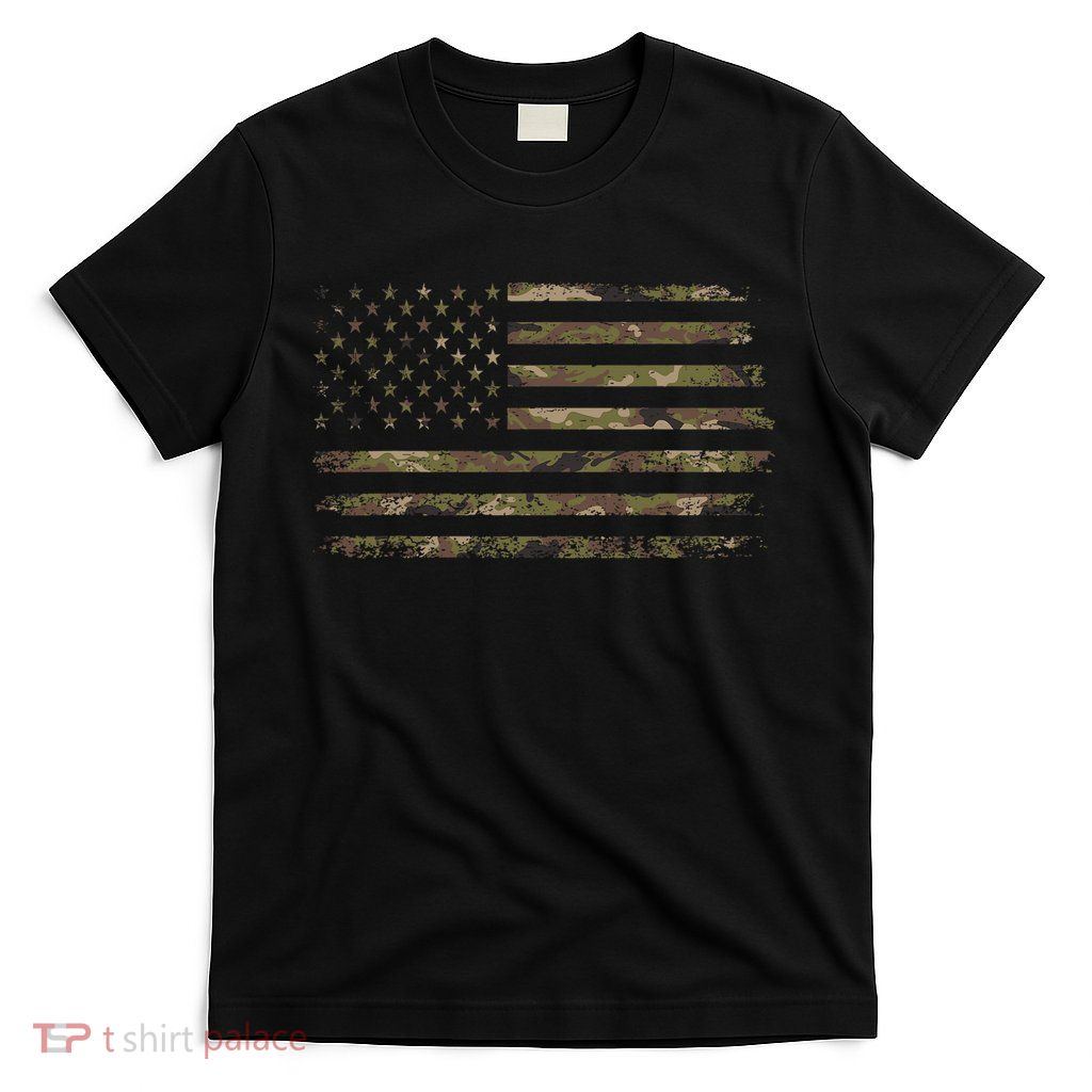 Camo American Flag Usa Camouflage T-Shirt