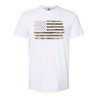 Camo American Flag Usa Camouflage Softstyle® CVC T-Shirt