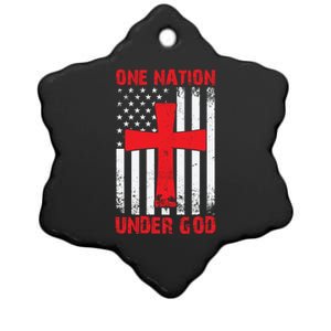 Christian American Flag One Nation Under God Gift Ceramic Star Ornament