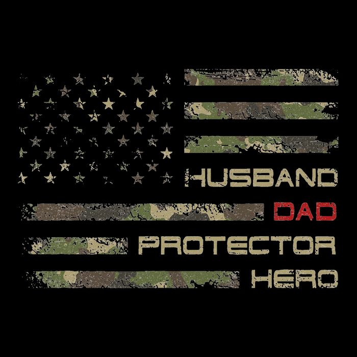Camouflage American Flag Husband Dad Protector Hero Father Cooling Performance Crew T-Shirt