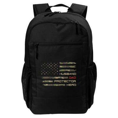 Camouflage American Flag Husband Dad Protector Hero Father Backpack