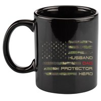Camouflage American Flag Husband Dad Protector Hero Father 11oz C Handle Ceramic Mug