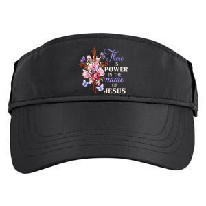 Cross And Flower There Is Power In The Name Of Jesus Christ Adult Drive Performance Visor