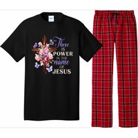 Cross And Flower There Is Power In The Name Of Jesus Christ Pajama Set