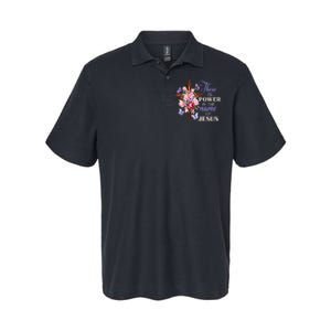 Cross And Flower There Is Power In The Name Of Jesus Christ Softstyle Adult Sport Polo