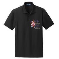 Cross And Flower There Is Power In The Name Of Jesus Christ Dry Zone Grid Polo