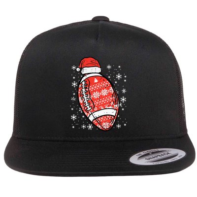 Christmas American Football Santa Xmas Sports funny Flatbill Hat
