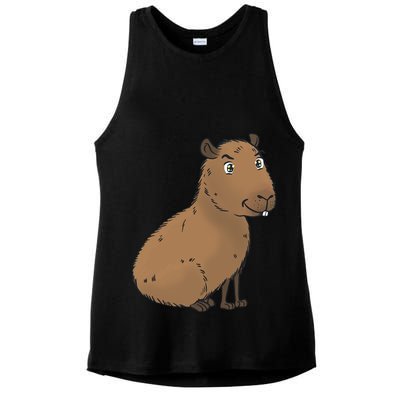 Cute And Funny Capybara Meme Ladies PosiCharge Tri-Blend Wicking Tank