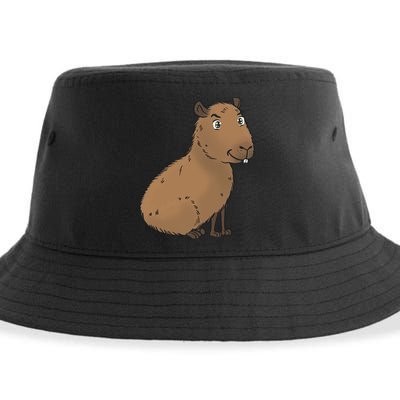 Cute And Funny Capybara Meme Sustainable Bucket Hat