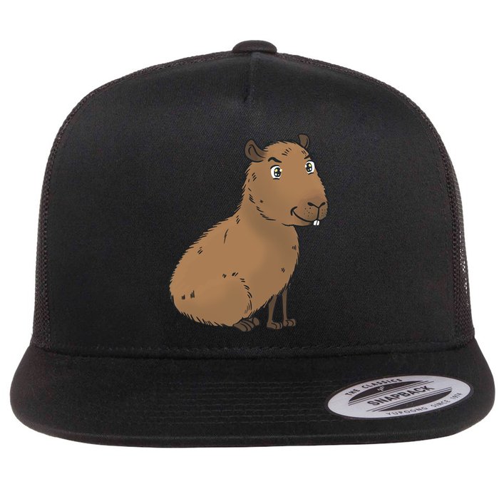 Cute And Funny Capybara Meme Flatbill Hat