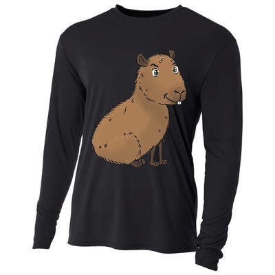 Cute And Funny Capybara Meme Cooling Performance Long Sleeve Crew