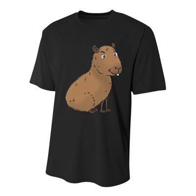 Cute And Funny Capybara Meme Youth Performance Sprint T-Shirt