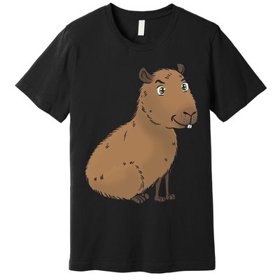 Cute And Funny Capybara Meme Premium T-Shirt