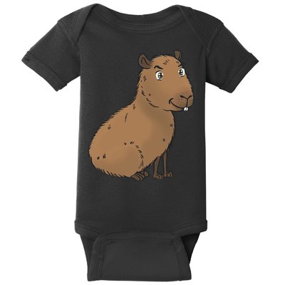 Cute And Funny Capybara Meme Baby Bodysuit