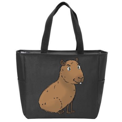 Cute And Funny Capybara Meme Zip Tote Bag