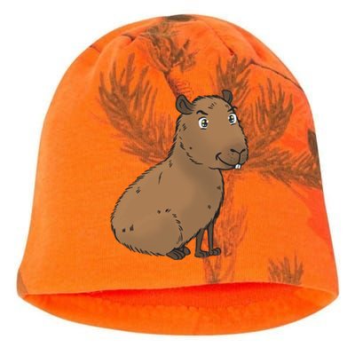 Cute And Funny Capybara Meme Kati - Camo Knit Beanie