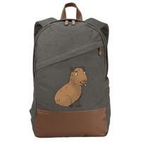 Cute And Funny Capybara Meme Cotton Canvas Backpack