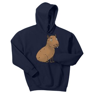 Cute And Funny Capybara Meme Kids Hoodie